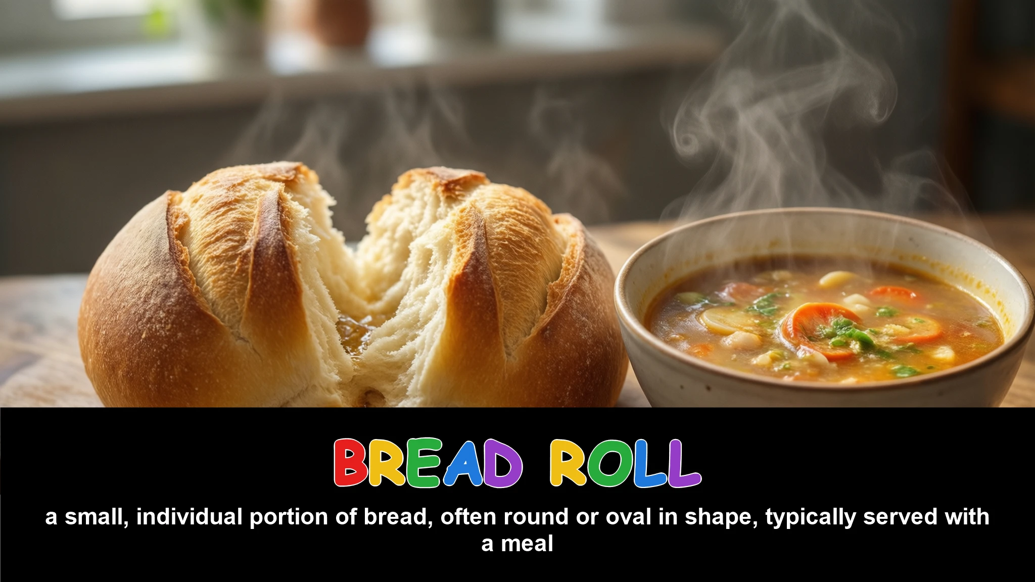 English Illustration for bread roll